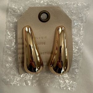 Anthropologie Gold Teardrop Earrings